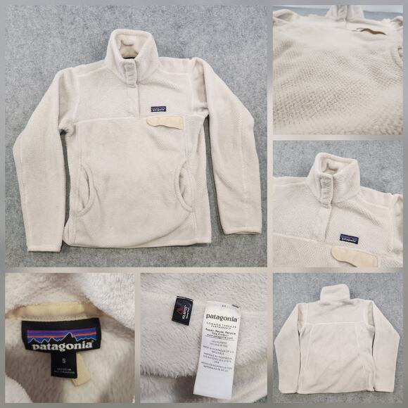 Patagonia Pullover Womens Small Ivory Re-Tool Snap-T Fleece Polartec Jacket - Picture 1 of 13
